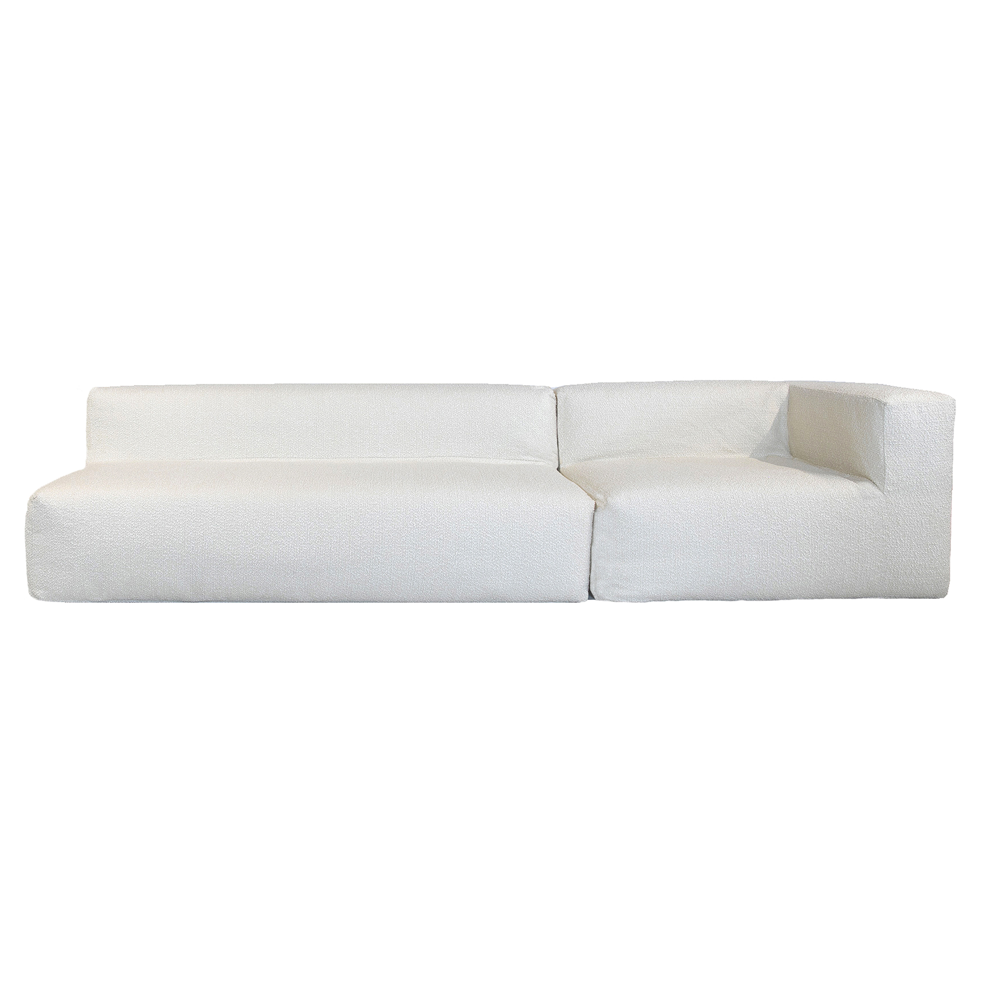 Canapé modulable 6 places Blanc Tissu Contemporain Confort Promotion