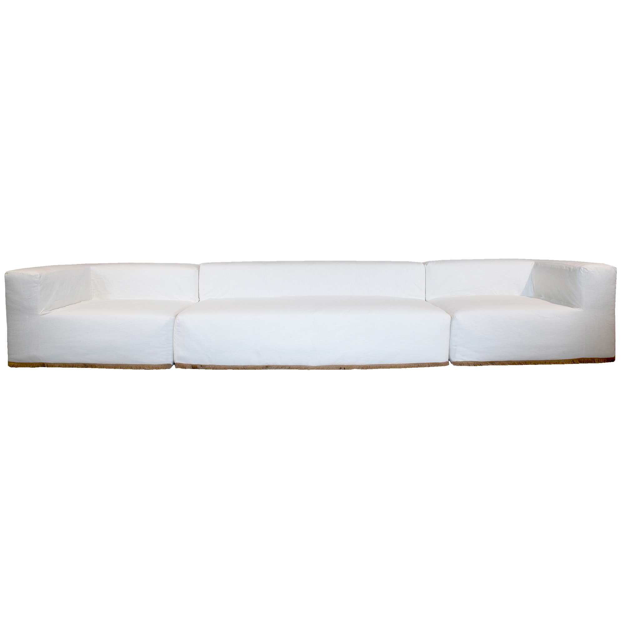 Canapé modulable 6 places Blanc Tissu Luxe Contemporain Confort