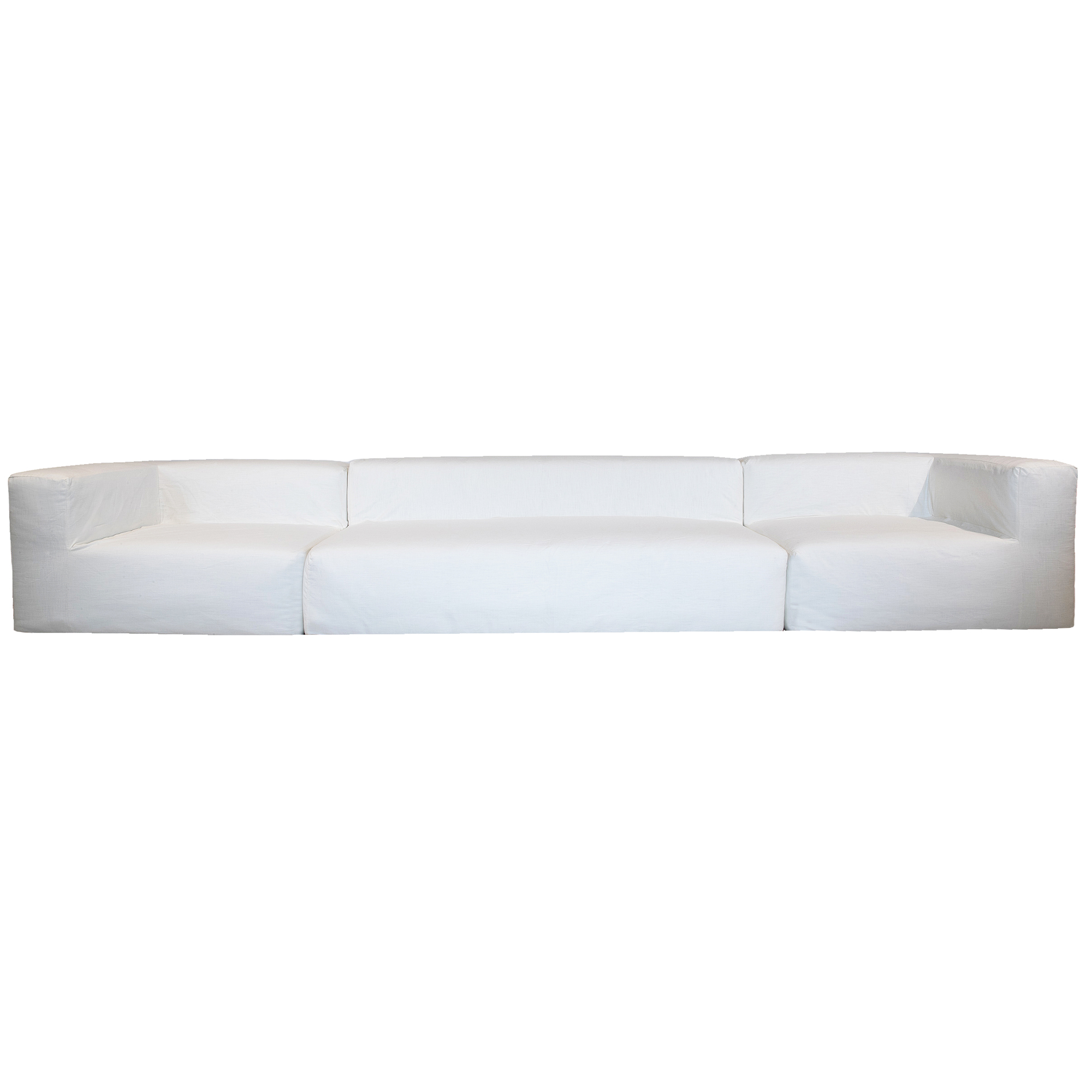 Canapé modulable 6 places Blanc Tissu Luxe Contemporain Confort