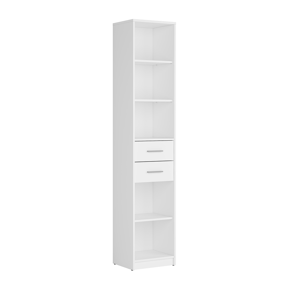 Bibliothèque 2 tiroirs stratifiés blanc