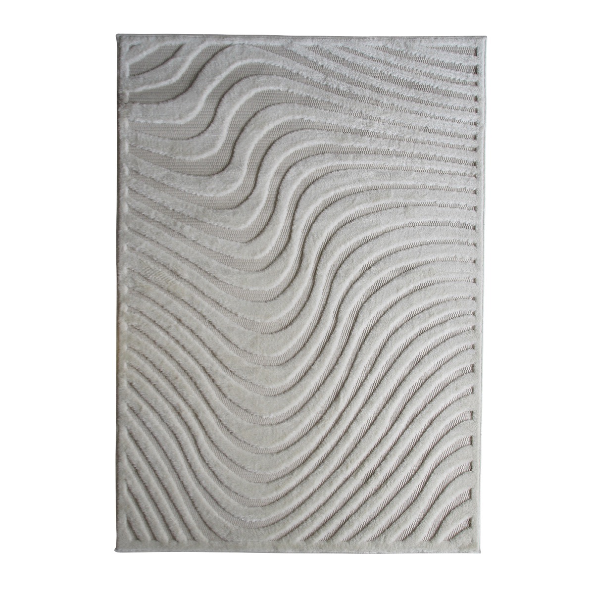 Tapis extérieur et intérieur motif vibes en relief crème 120x170