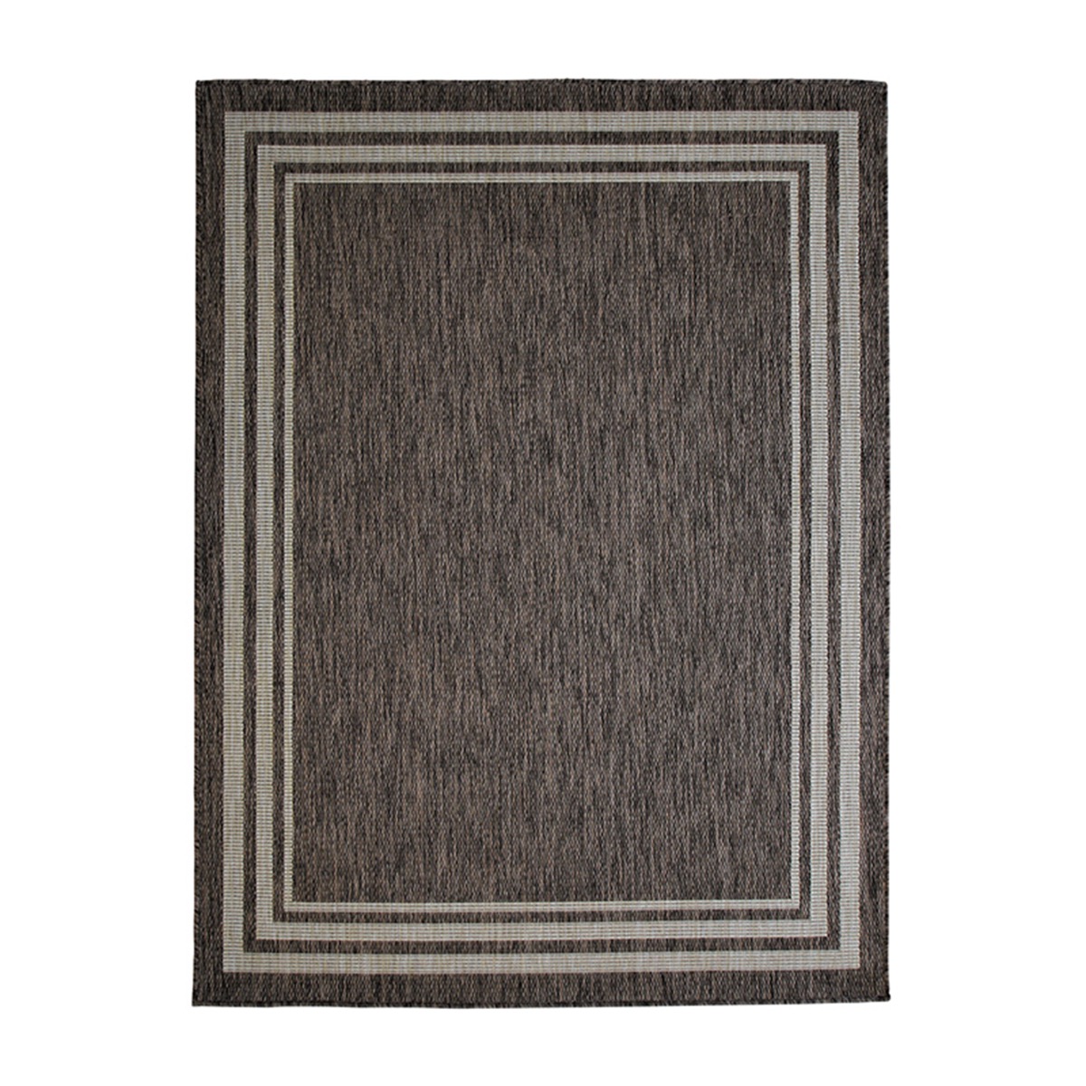 Tapis intérieur-extérieur aspect jute motif cadre beige 195x275