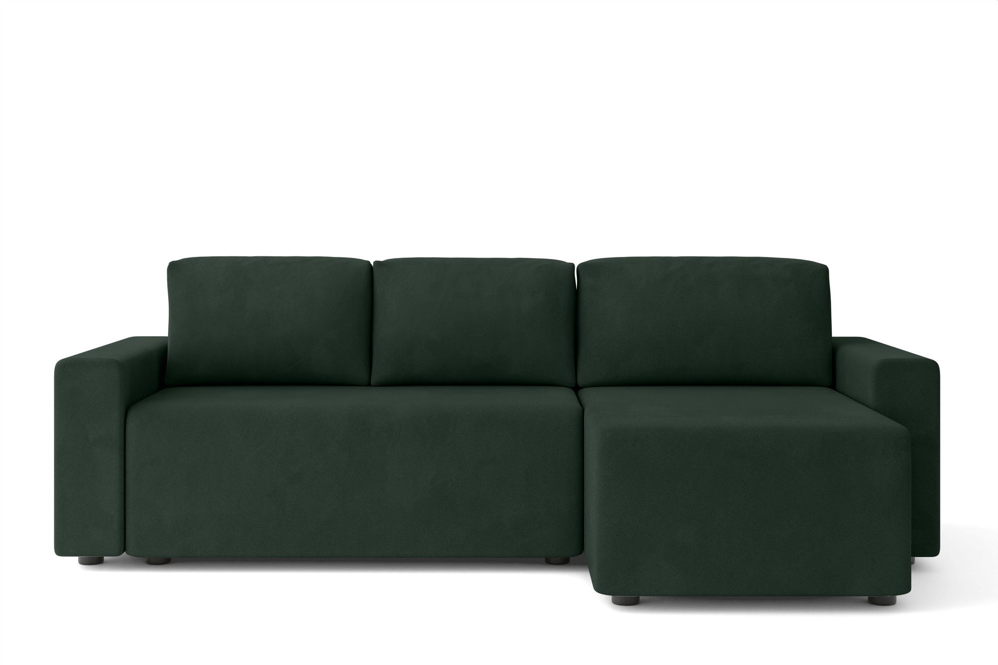 Canapé d’angle convertible en velours 4 places vert