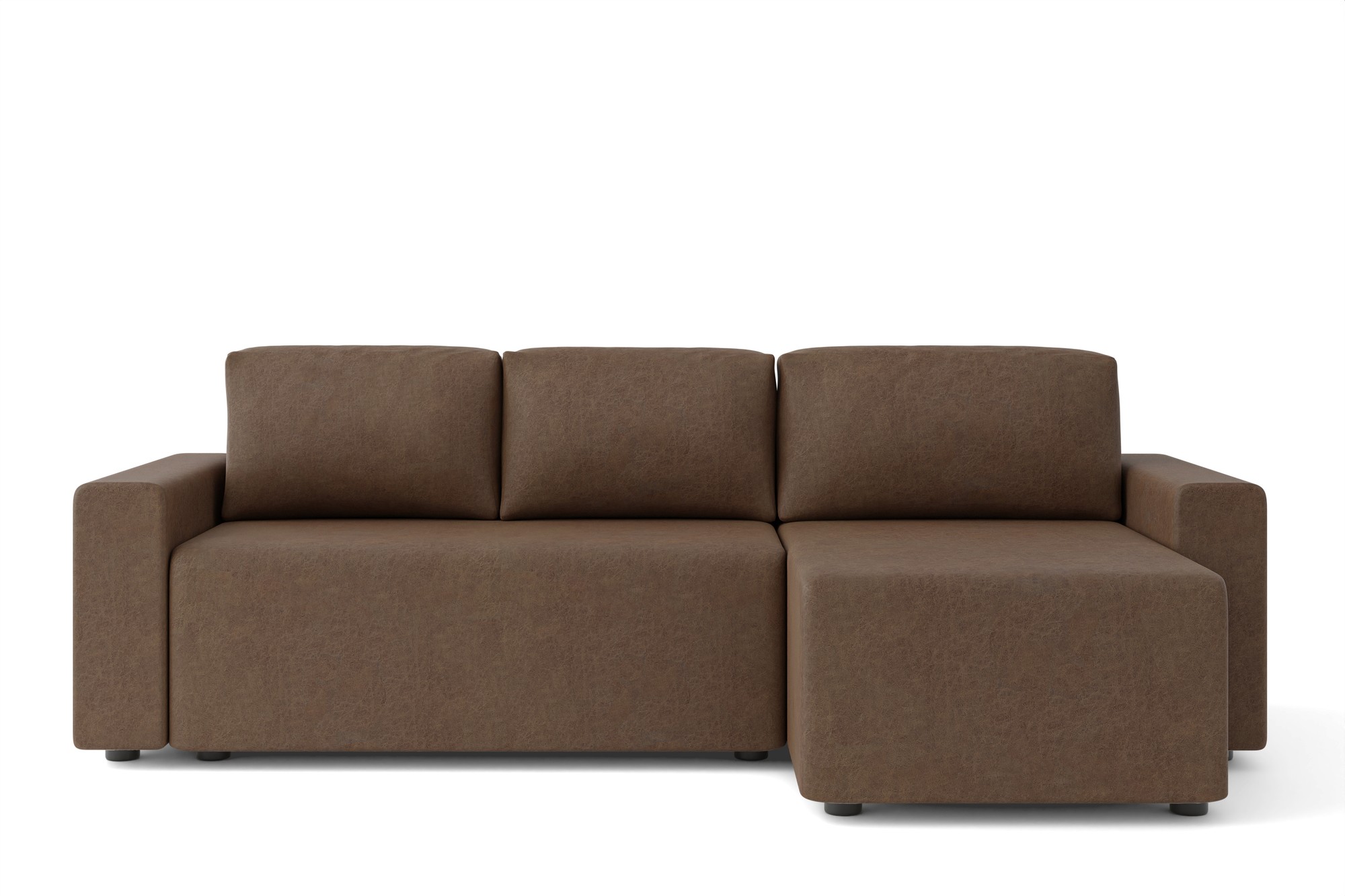 Canapé d'angle 4 places Marron Moderne Confort Promotion