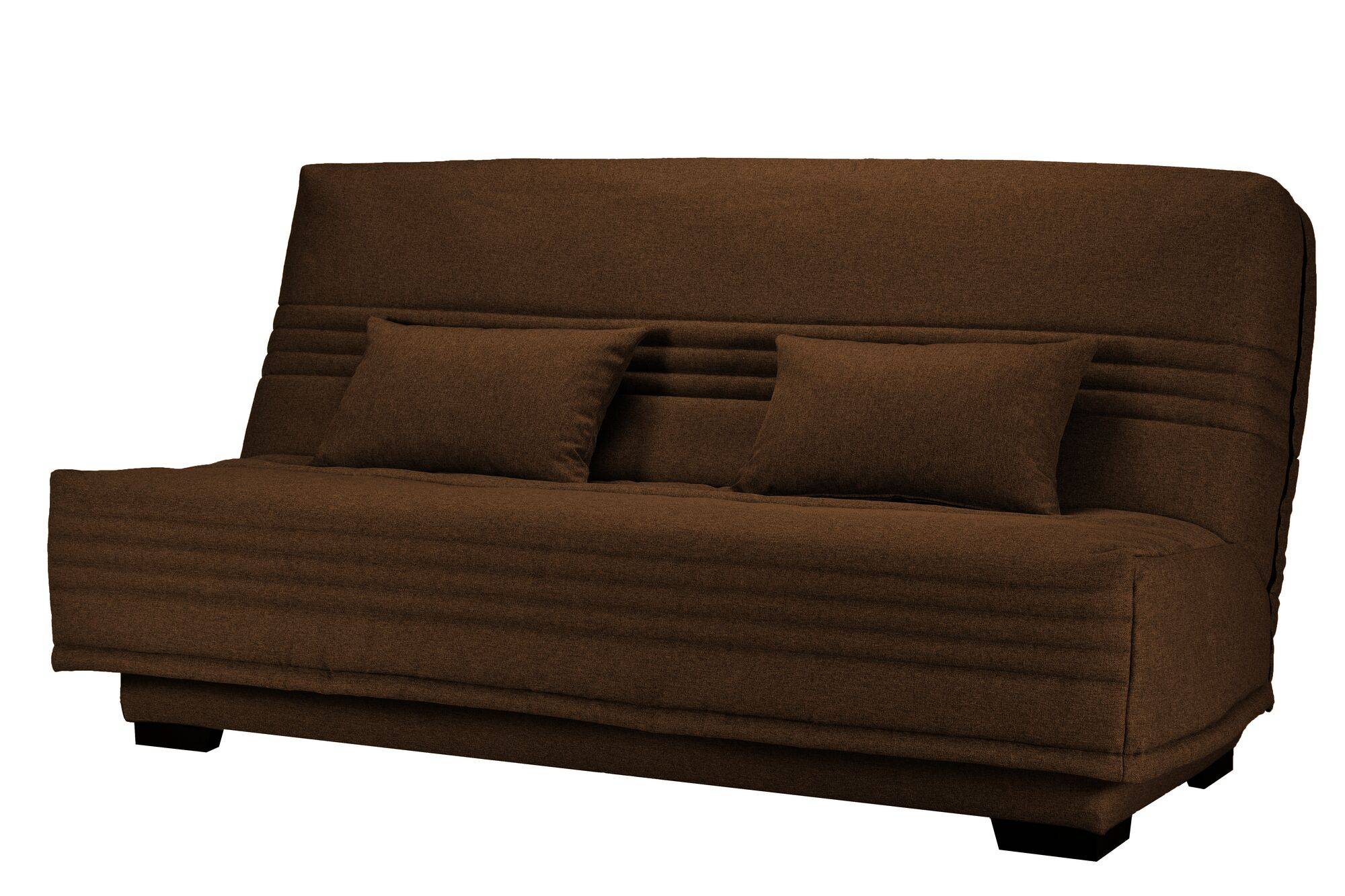 Banquette clic-clac, matelas 17 cm en tissu polyester ebène