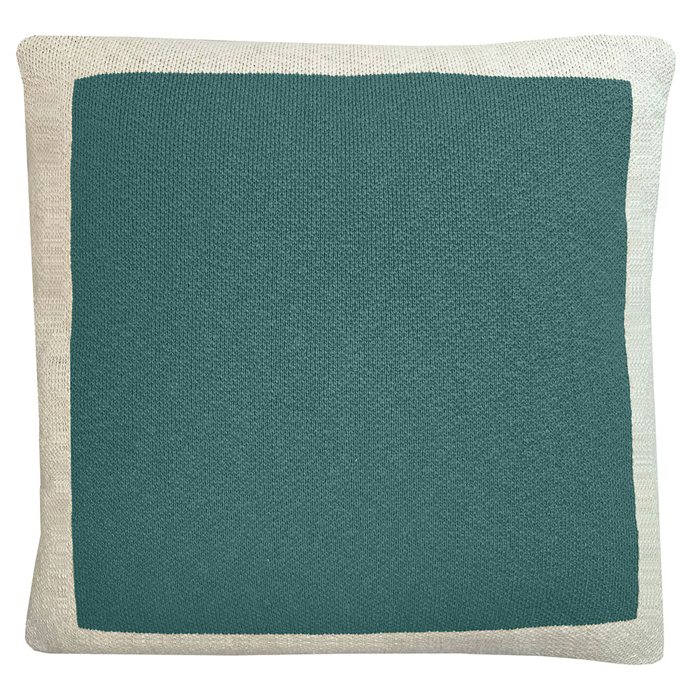 Coussin poster tricot uni vert sapin 50x50