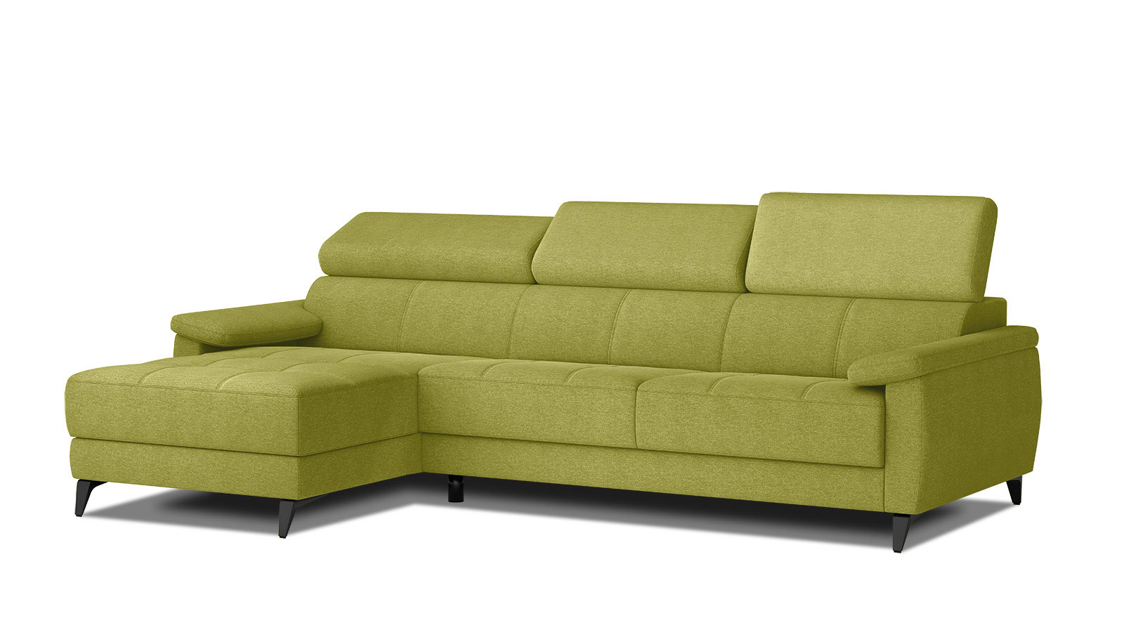 Canapé d'angle 4 places Tissu Contemporain Confort Vert Promotion