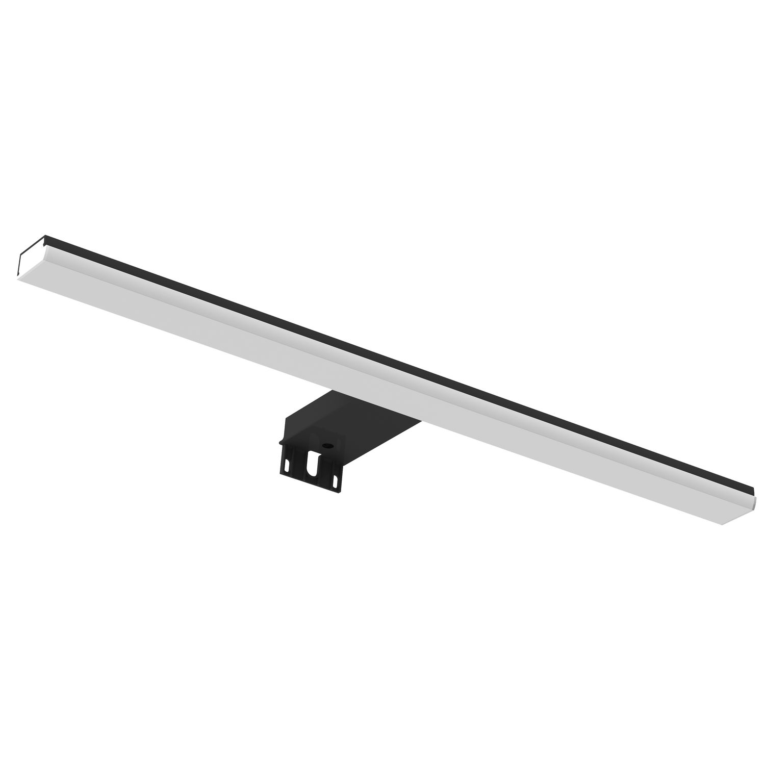 Applique led pour miroir salle de bain l. 46 x h. 4 cm noir