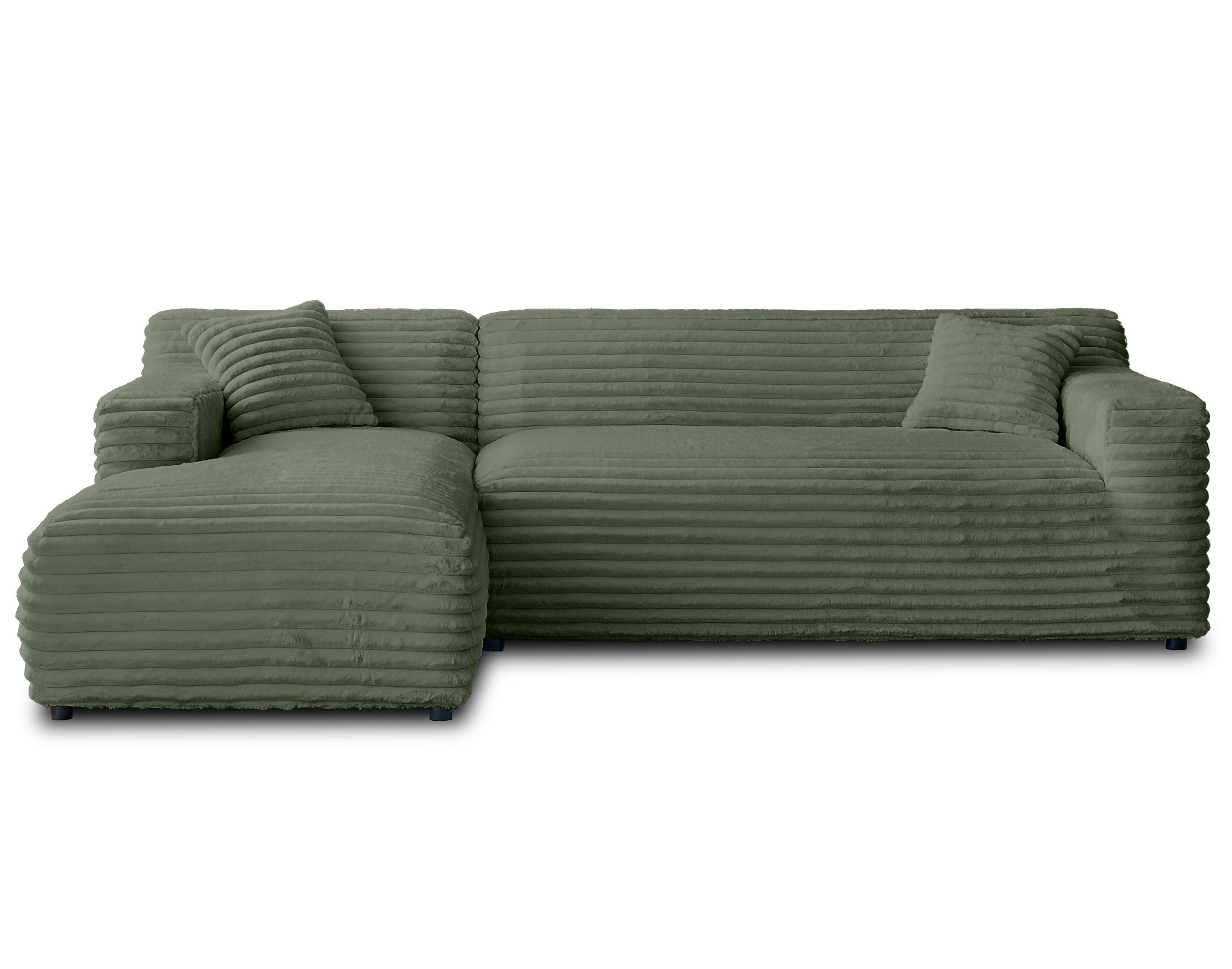 Canapé d'angle 4 places Velours Design Confort Vert Promotion