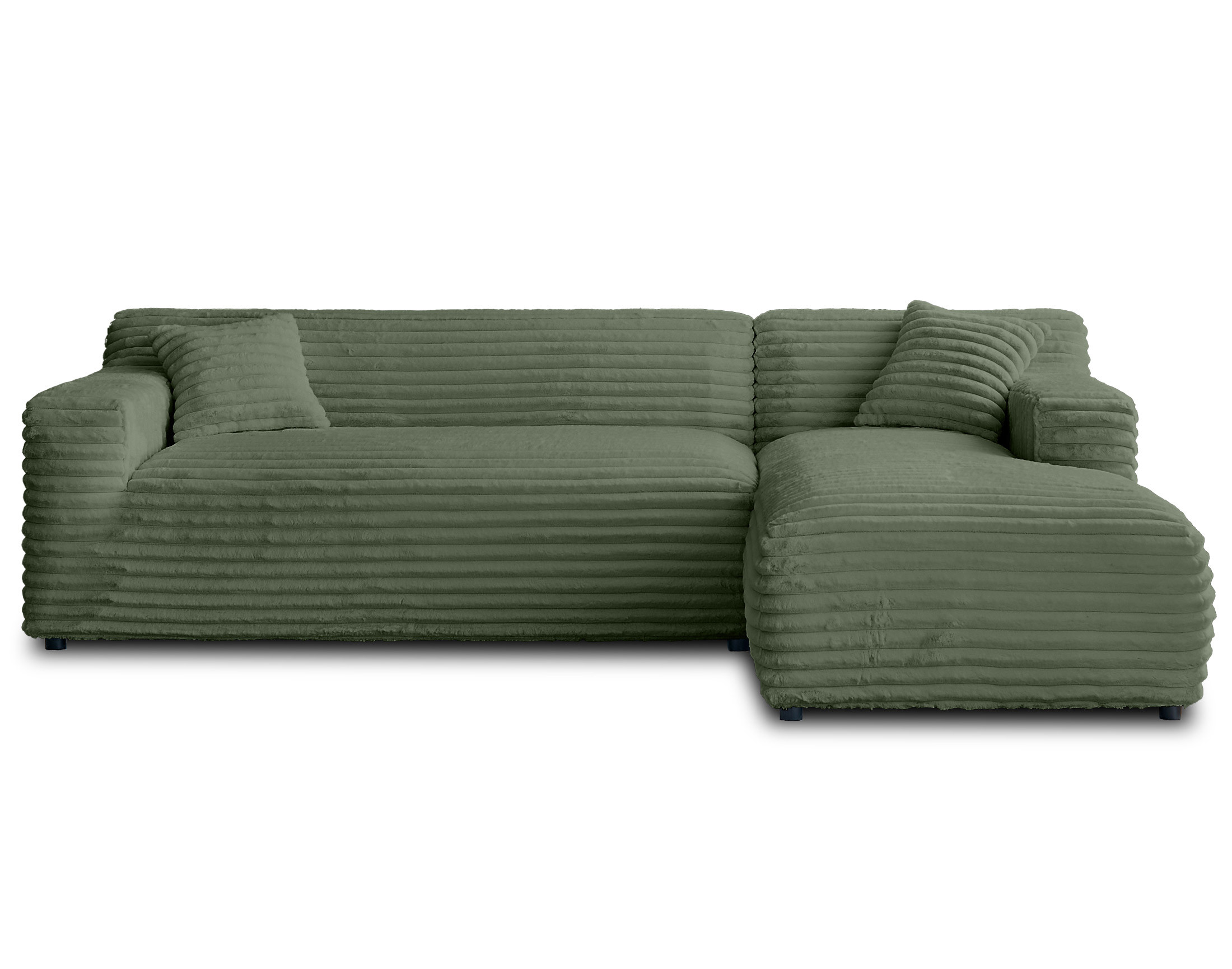 Canapé d'angle 4 places Velours Design Confort Vert Promotion