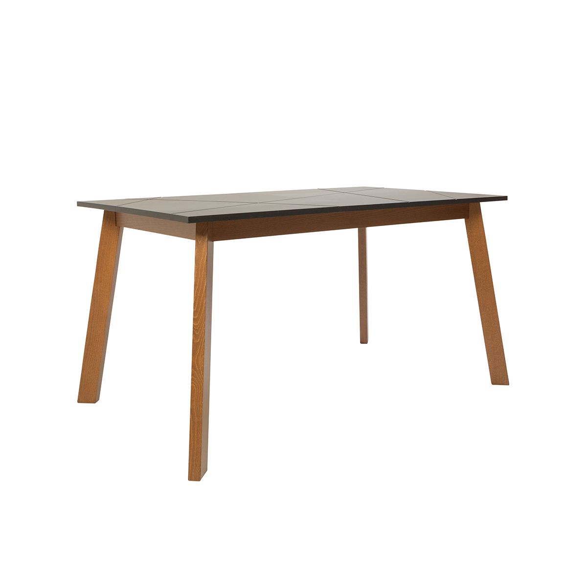 Table à manger extensible 4 à 6 places stratifiés beige noir