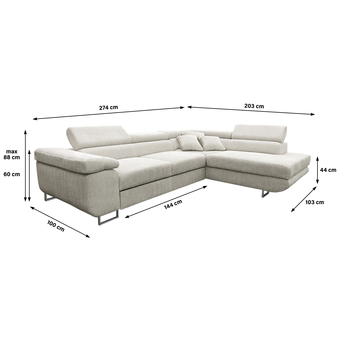martin - Canapé relax convertible Blanc - Vue supplémentaire 2