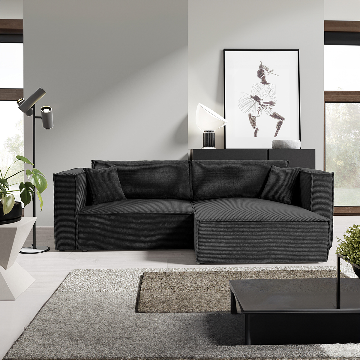 jimmy - Canapé convertible Noir - Vue supplémentaire 2