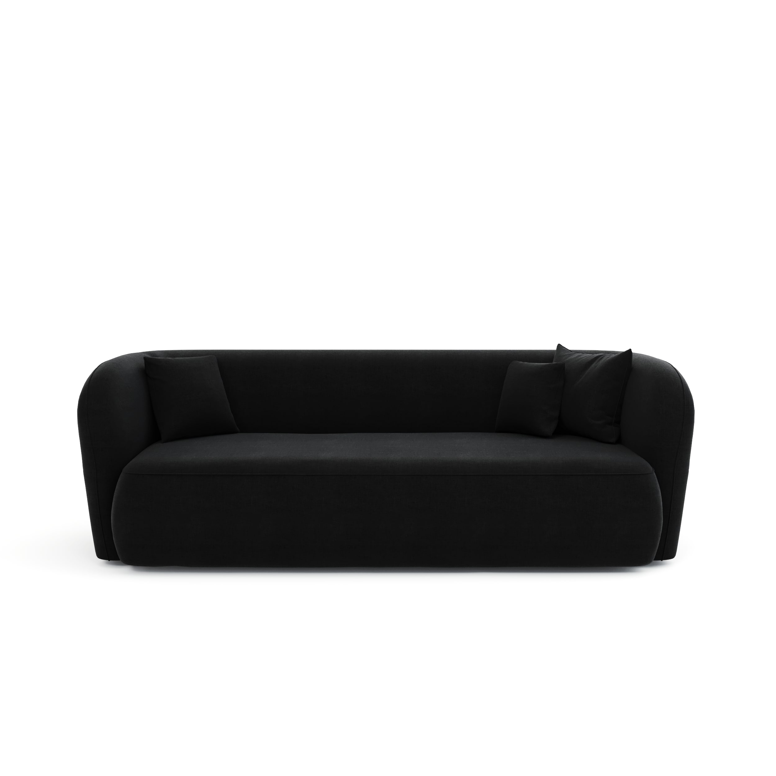 Canapé droit 3 places Noir Tissu Design Confort Promotion