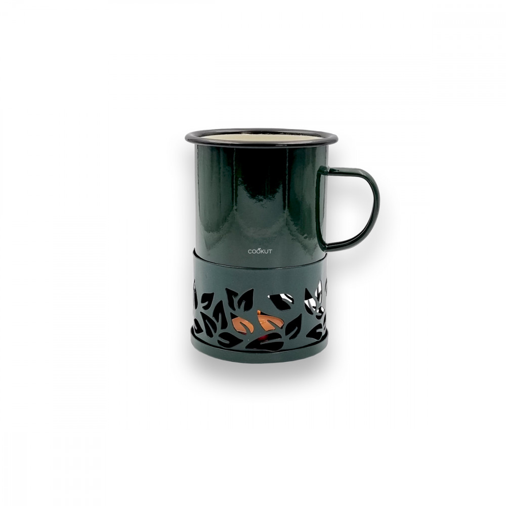 mug chauffant métal vert 330ml