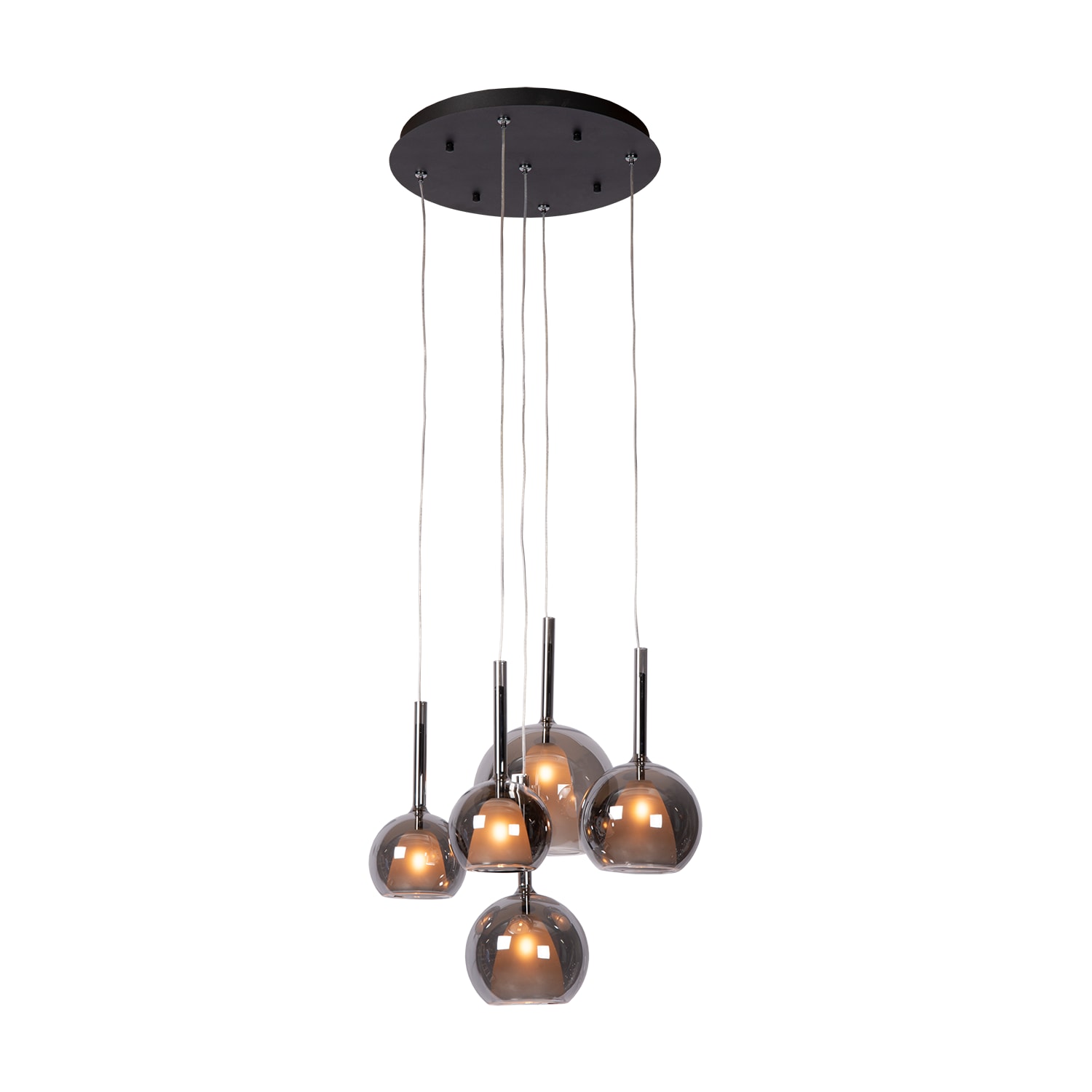 Lampe suspendue métal gris – 5 ampoules