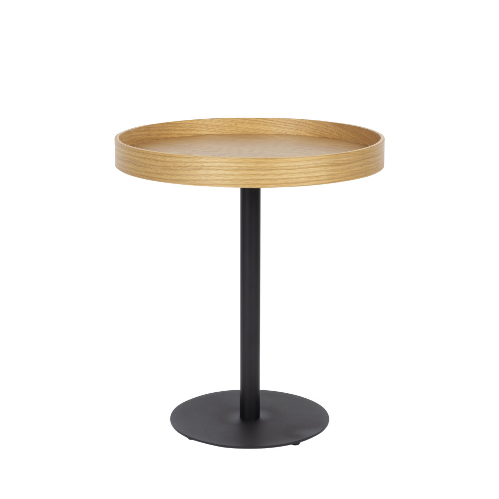 Table d’appoint ronde en bois et métal ø45cm – Bois clair