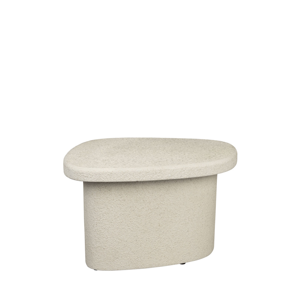 Table d’appoint organique en marbre recyclé H35cm – Écru