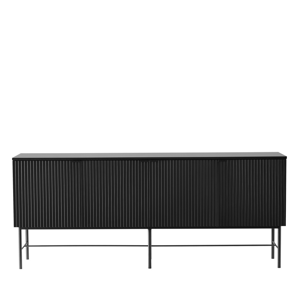 Buffet 4 portes en bois et métal L180cm – Noir