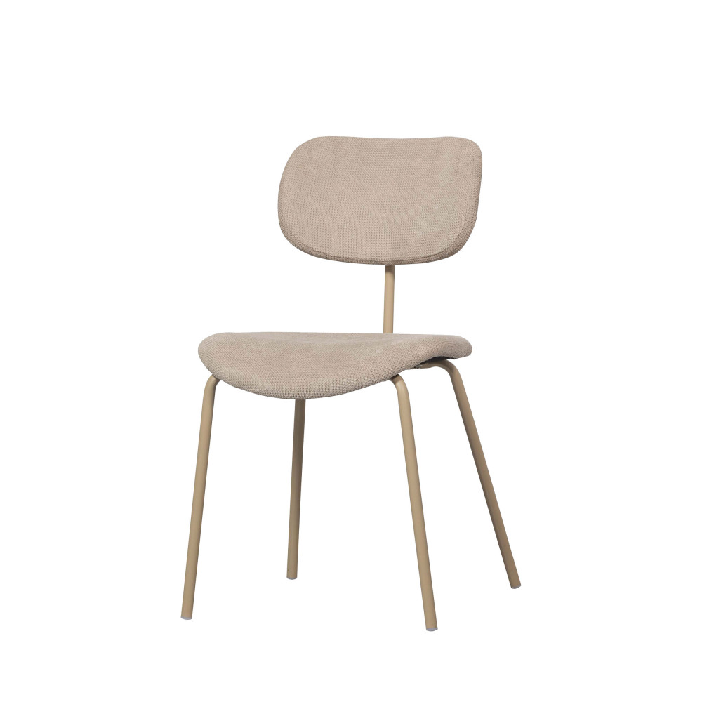 Lot de 2 chaises en chenille et métal – Sable