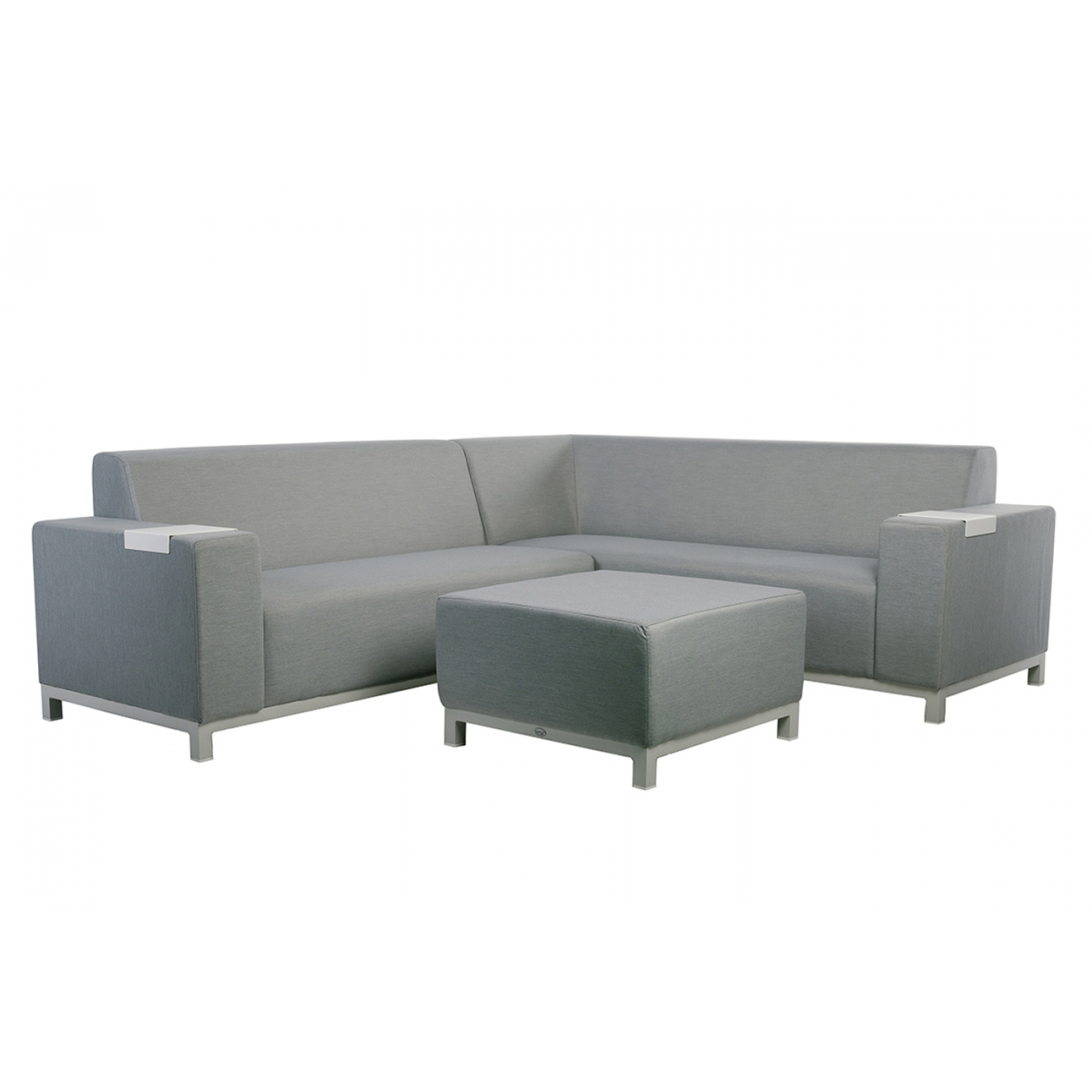 Salon De Jardin D'angle 6 Personnes Bristol"en Aluminium Gris"