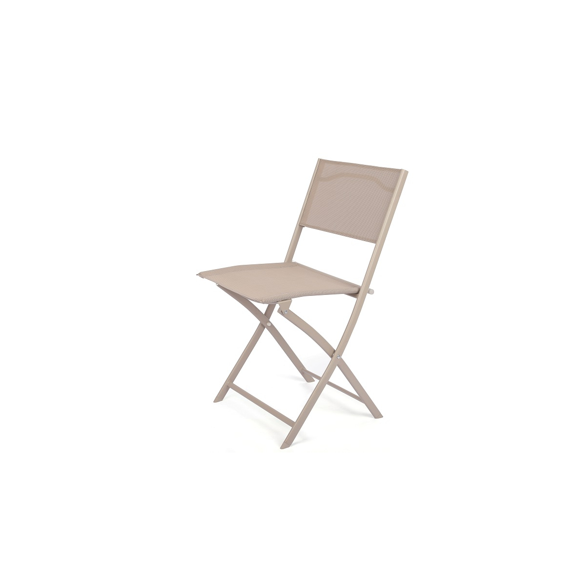 Lot De 2 Chaises Pliante Taupe Figari" - Texaline et Acier"