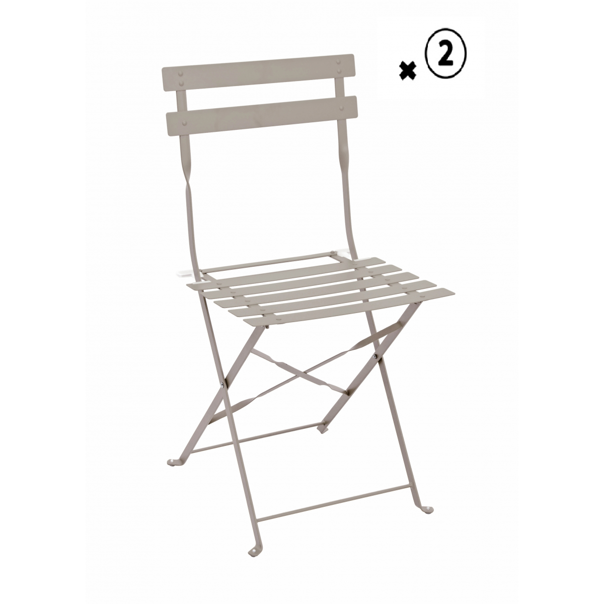 Lot De 2 Chaises Pliantes Mastic Merida" - Acier"