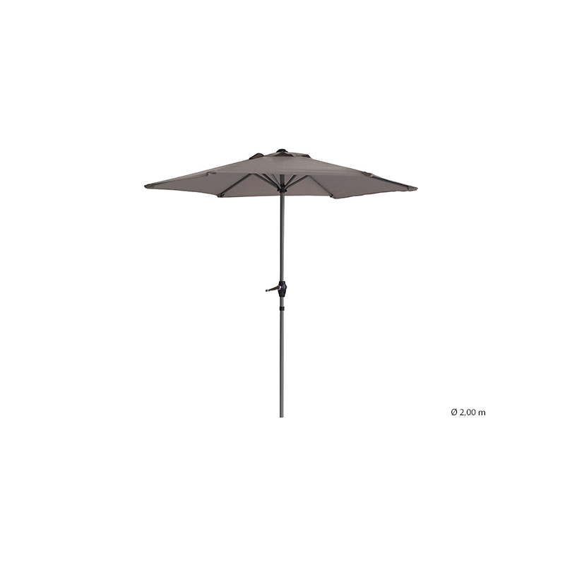 Parasol Droit Rond 2M Gris - Acier