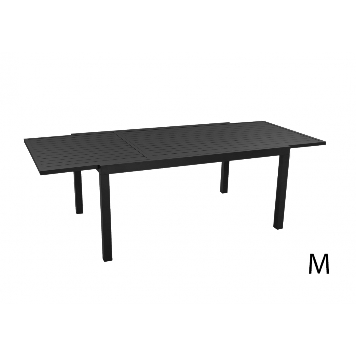 Table Extensible Hanae" 160/240x100 Aluminium - 6 à 10 Personnes"