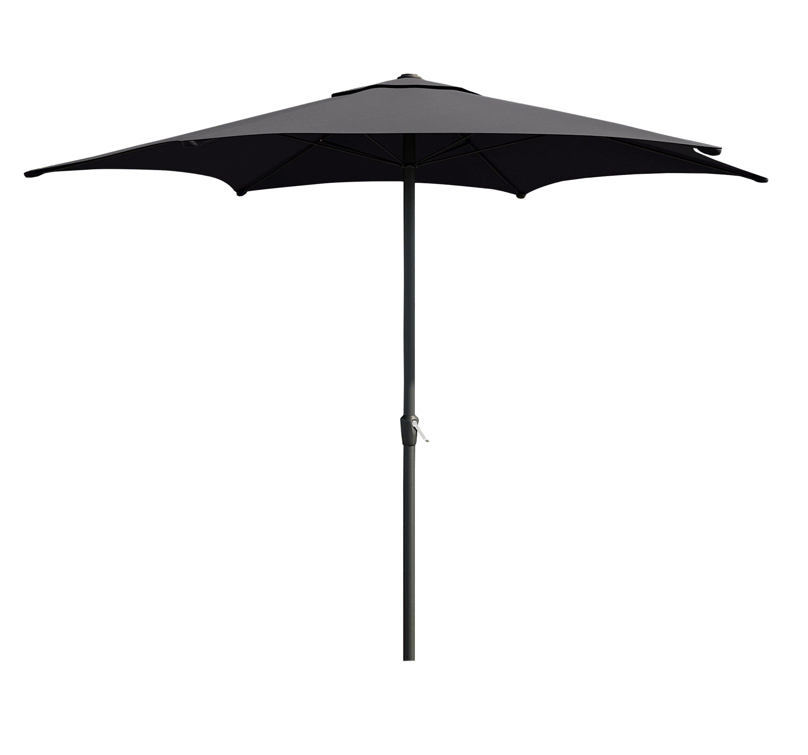 Parasol Droit Rond 2M Gris Foncé - Acier