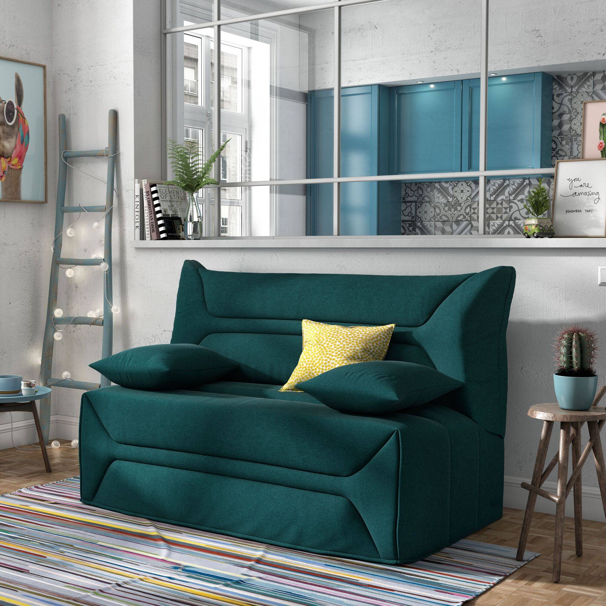 garance - Canapé tissu chiné Bleu - Vue supplémentaire 2