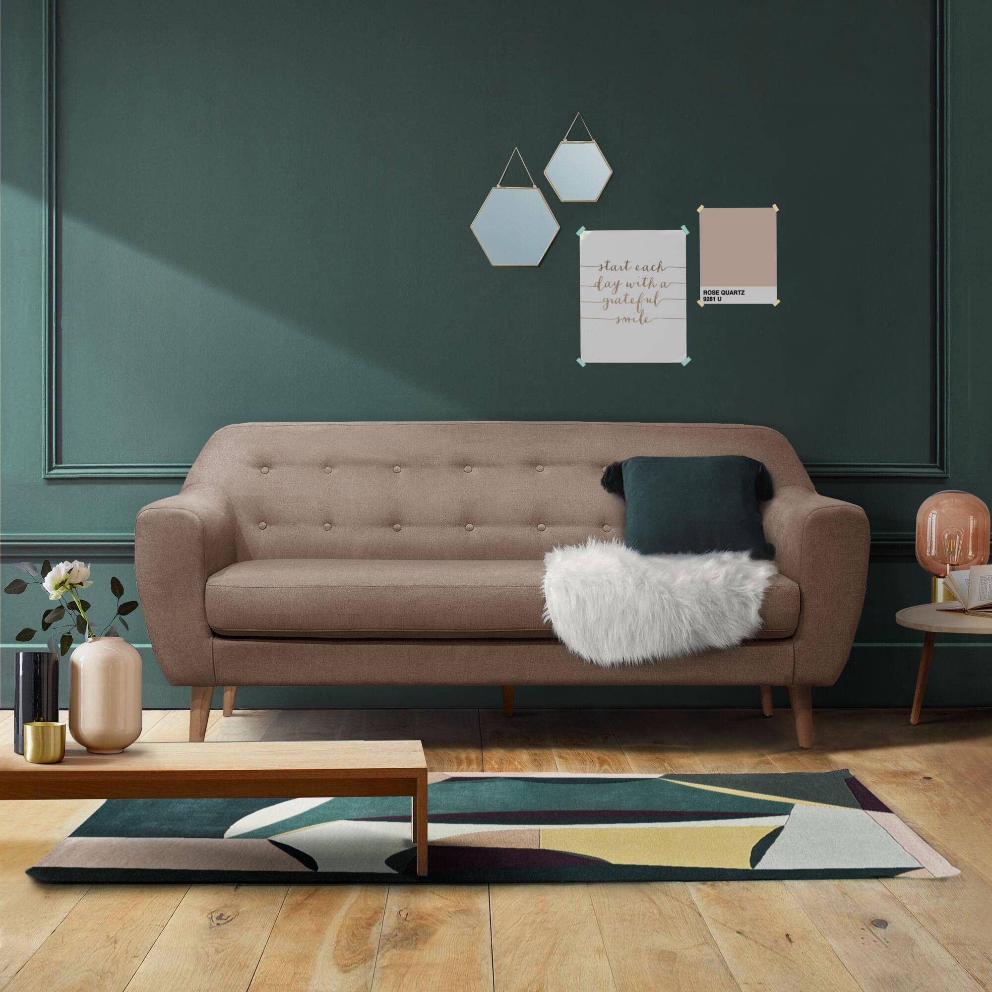 agathe - Canapé microfibre Vert - Vue supplémentaire 2