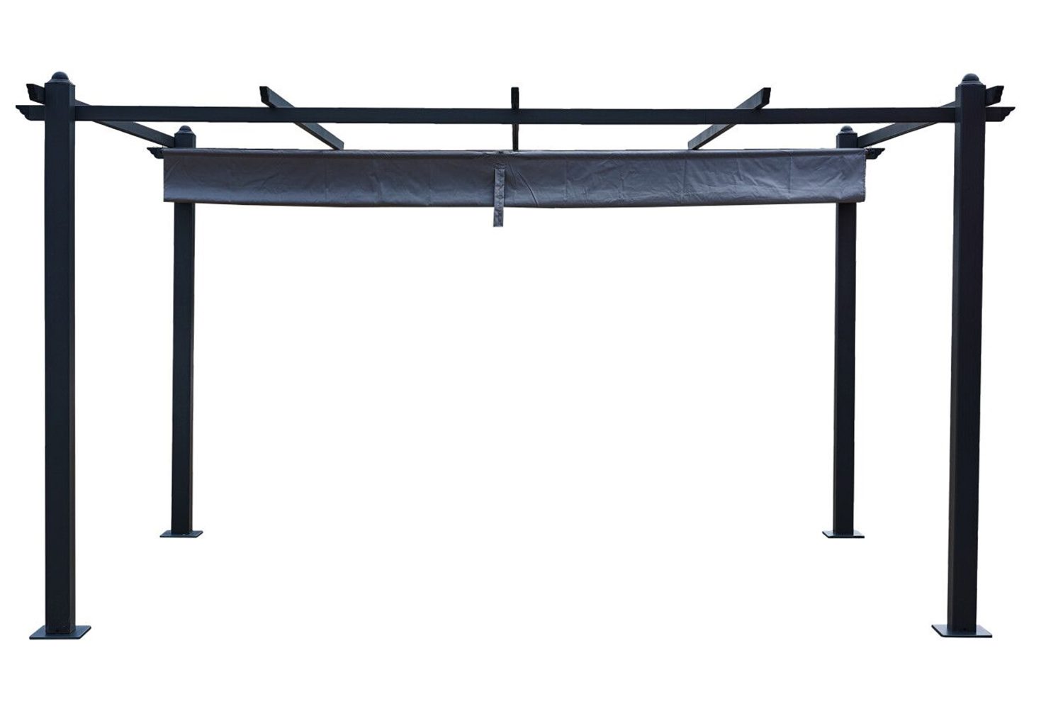 Pergola auto-portée 3 x 4 m avec toile rétractable grise