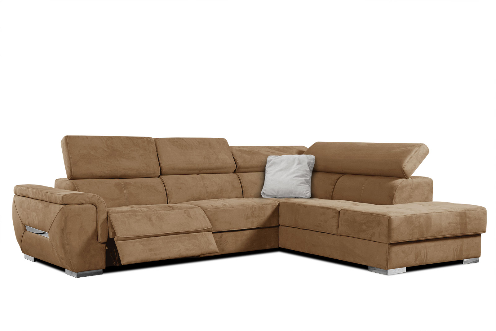 Canapé d'angle 5 places Marron Tissu Luxe Moderne Confort