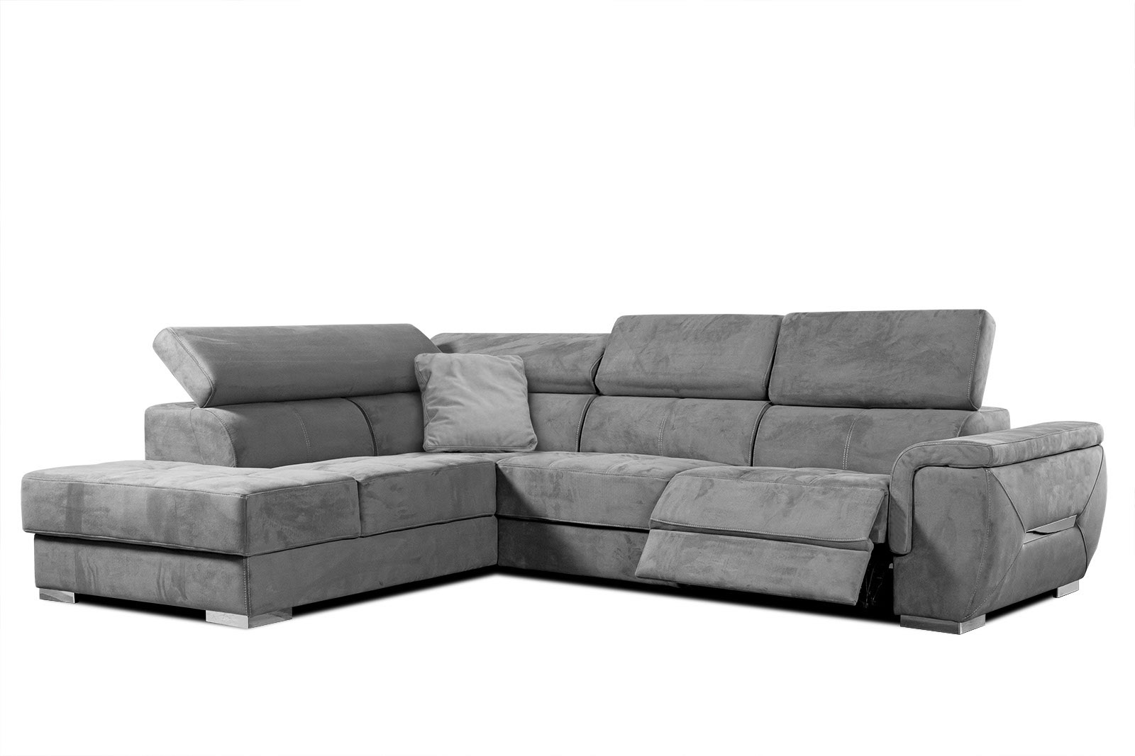Canapé d'angle 5 places Gris Tissu Luxe Moderne Confort