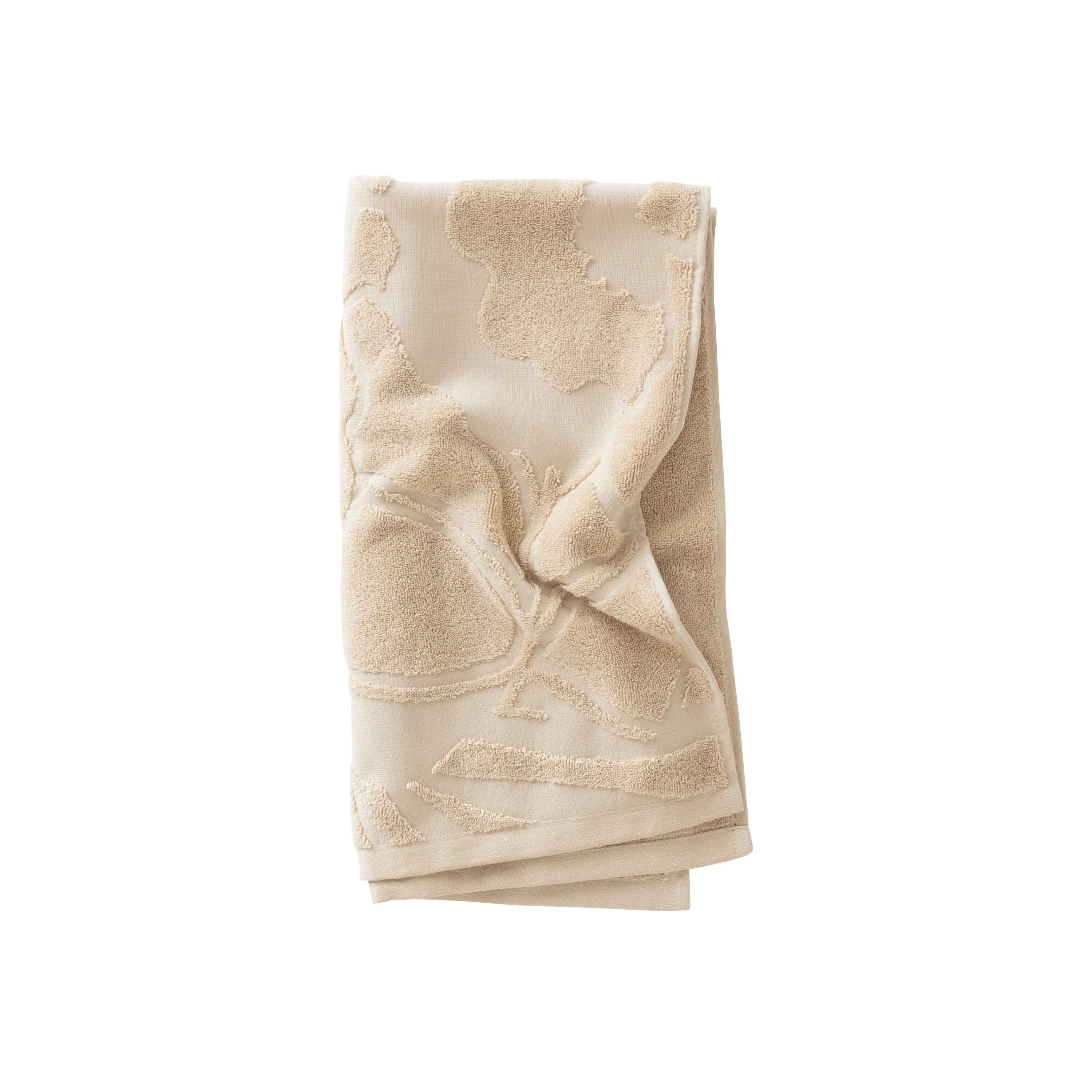 serviette de toilette bouclette ciselé uni beige 50 x 90 cm