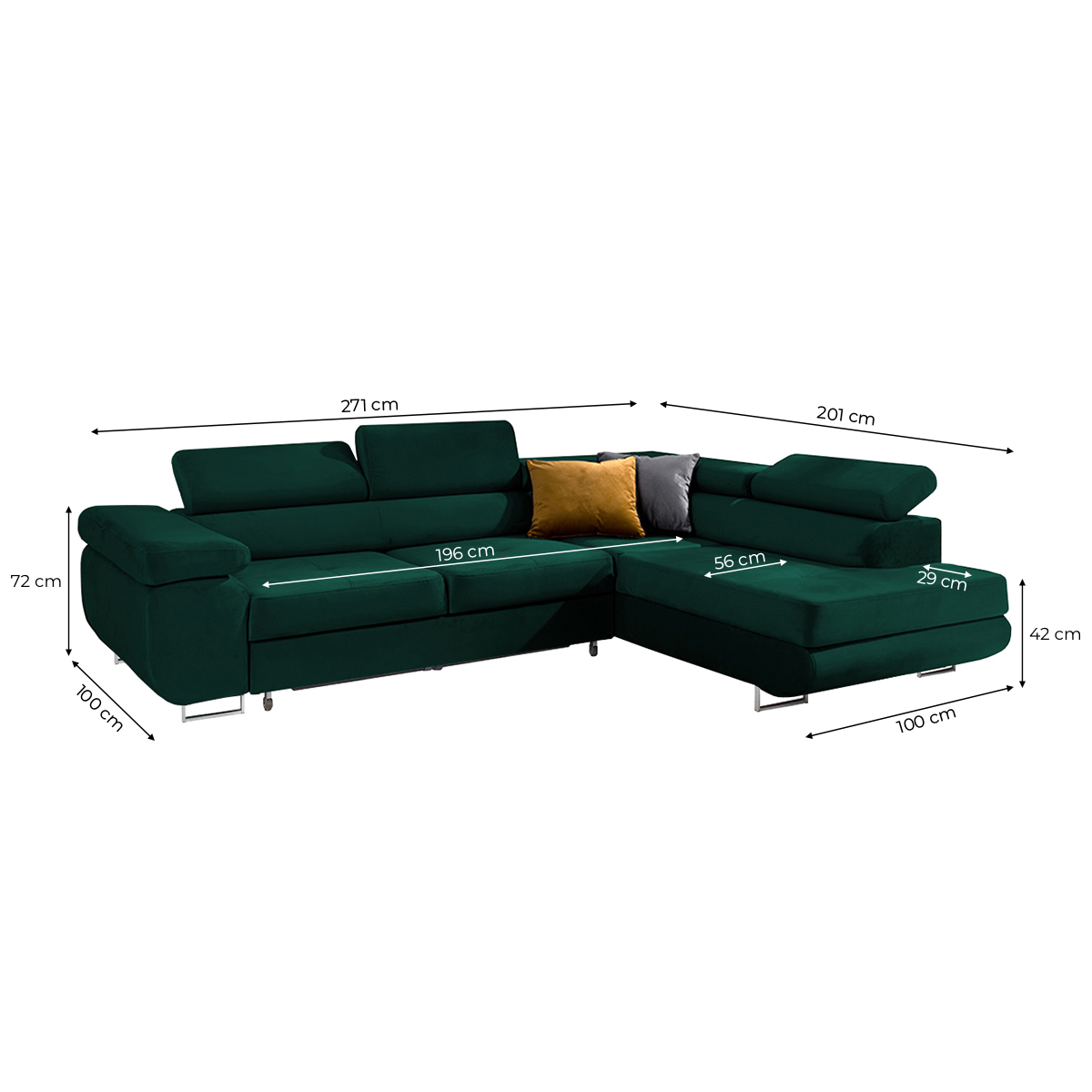 wilson - Canapé relax convertible Vert - Vue supplémentaire 2