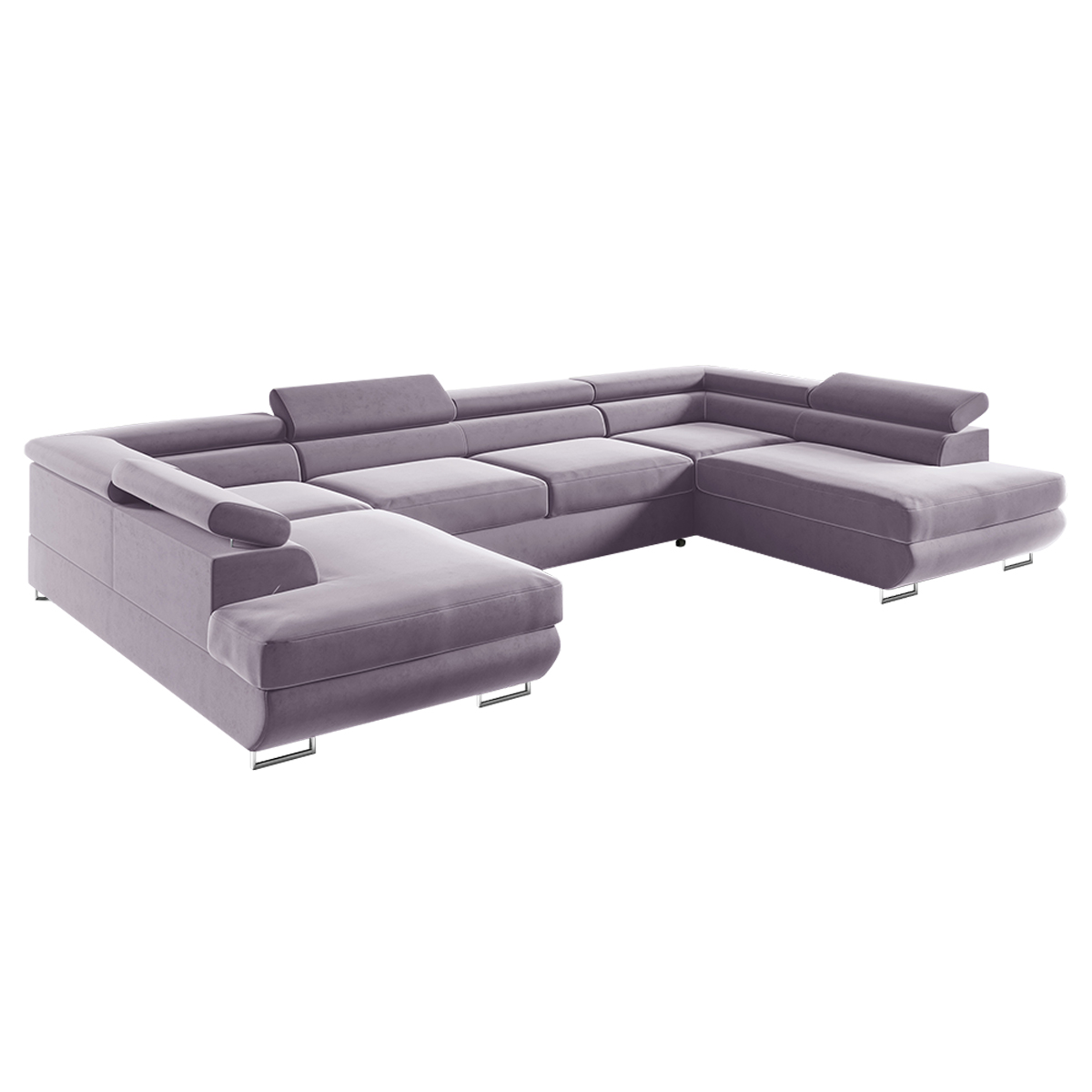 Canapé panoramique 5 places convertible tissu lavande