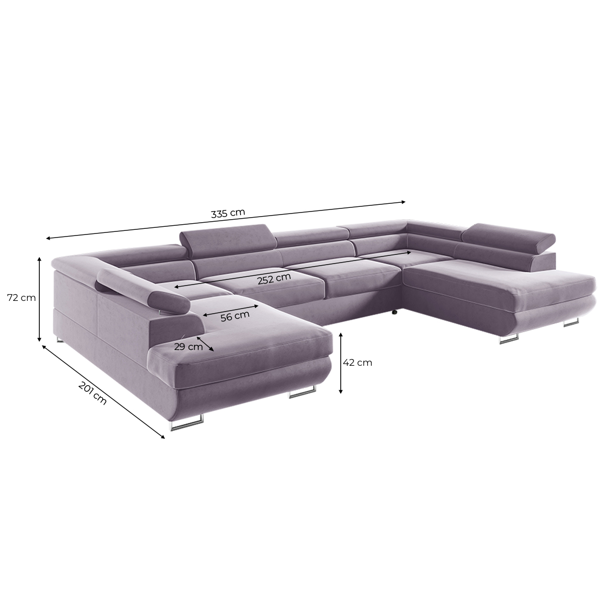 lyam - Canapé relax convertible velours Violet - Vue supplémentaire 2