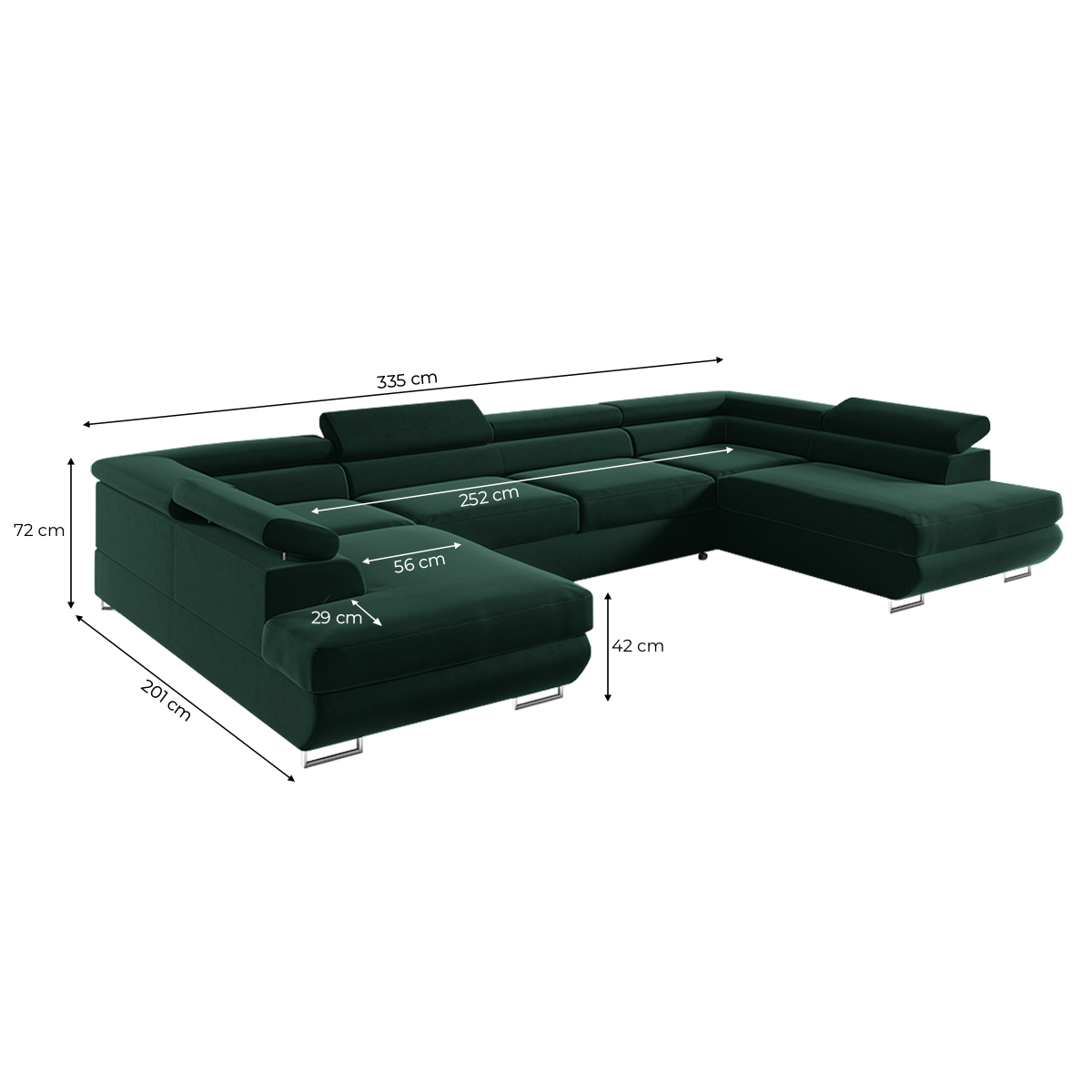 lyam - Canapé relax convertible velours Vert - Vue supplémentaire 2