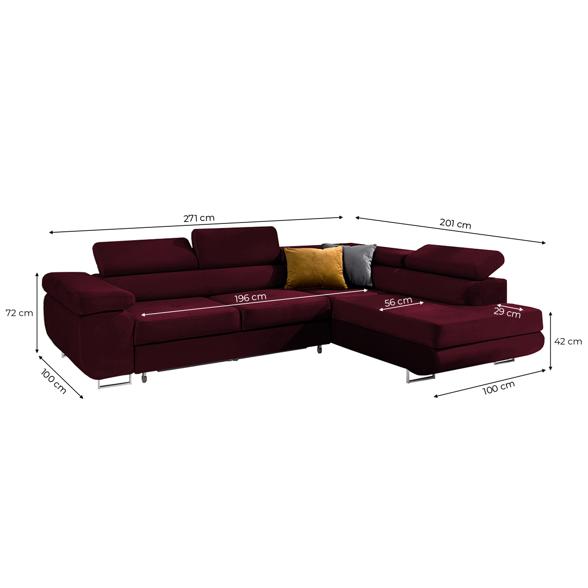 wilson - Canapé relax convertible Violet - Vue supplémentaire 2
