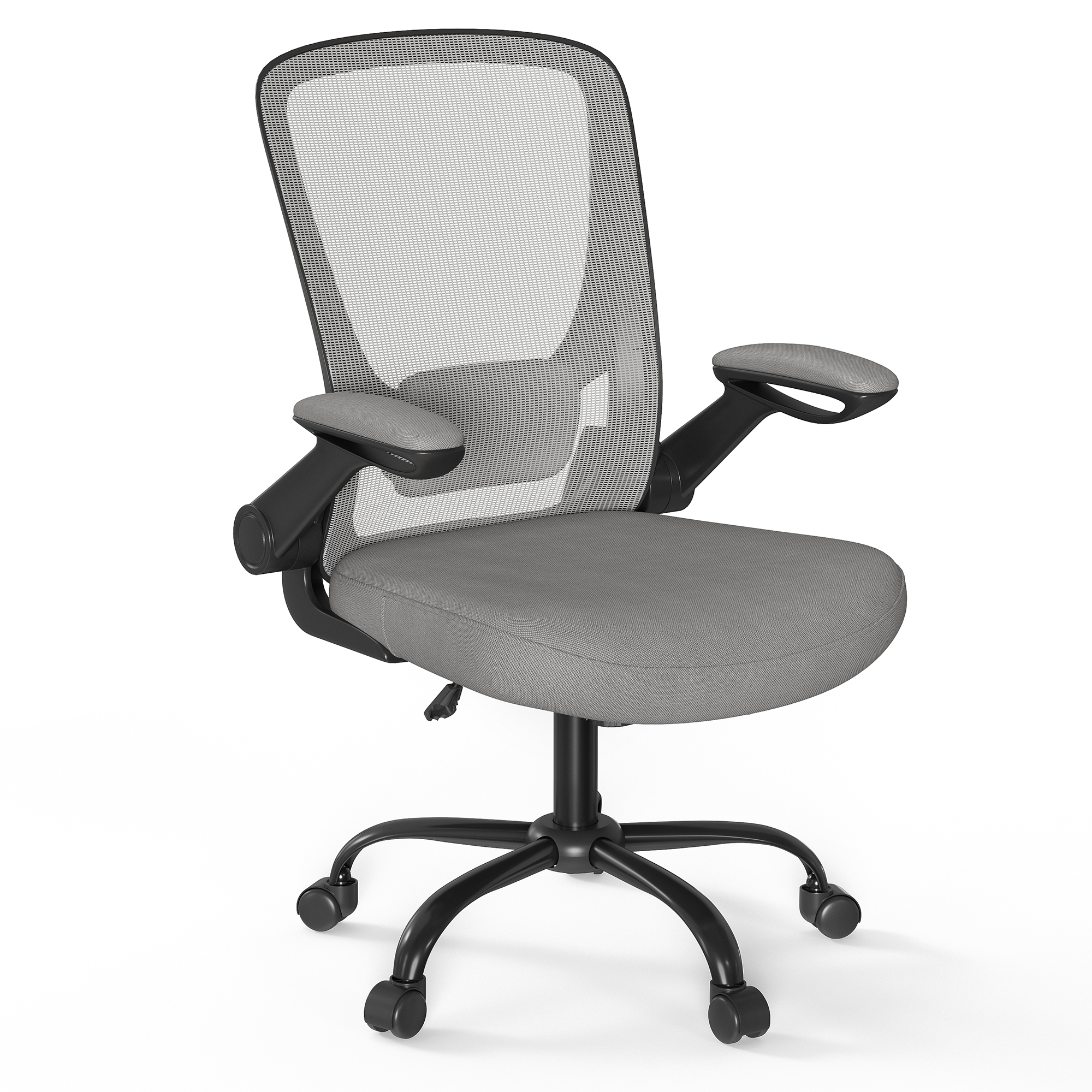 fauteuil de bureau avec accoudoirs toile respirante gris