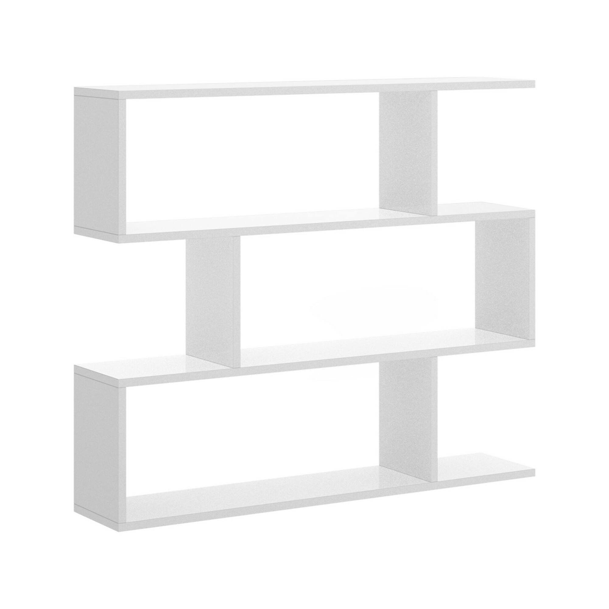 Bibliothèque effet bois blanc 110×25 cm