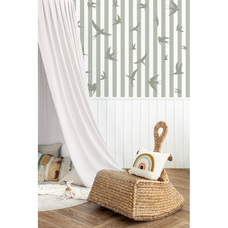 Papier peint panoramique - 3 lés : 144x270cm - Vert - 99DECO (99Déco) - Image 2