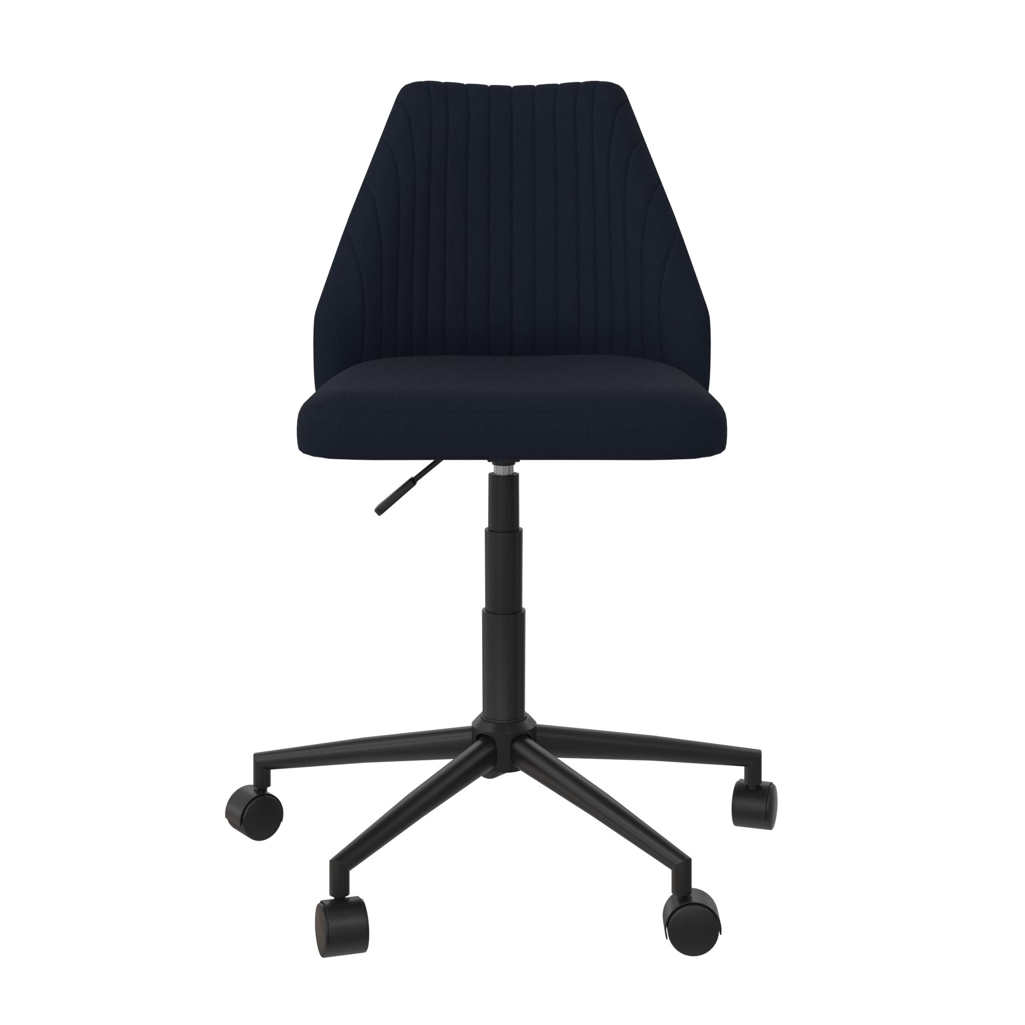 chaise de bureau en lin bleu