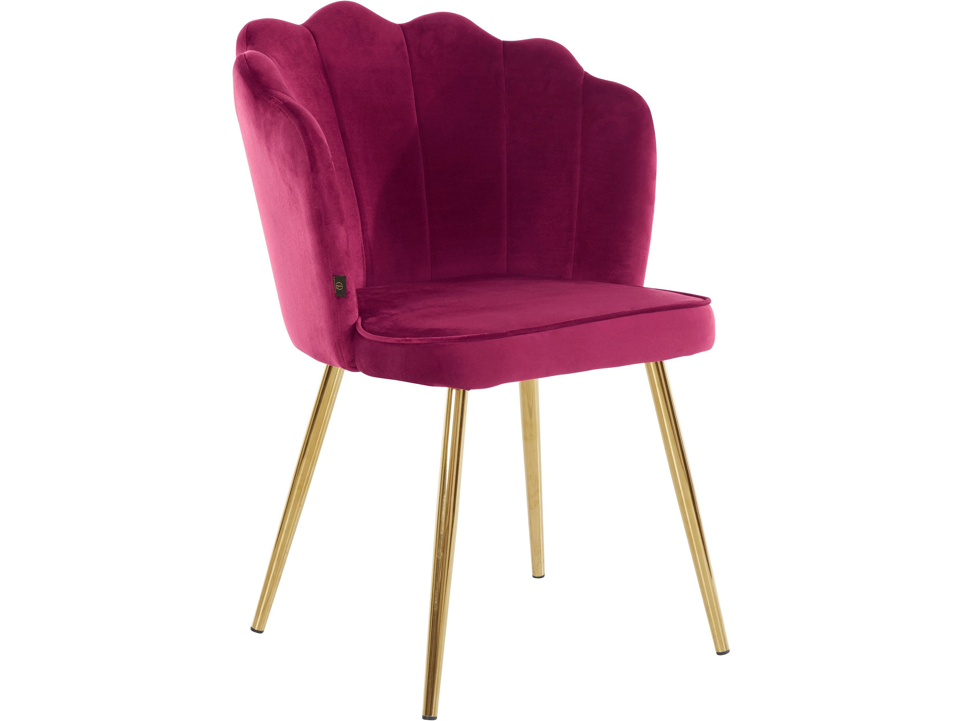 Lot de 2 chaises de salle à manger rembourrées en velours bordeaux