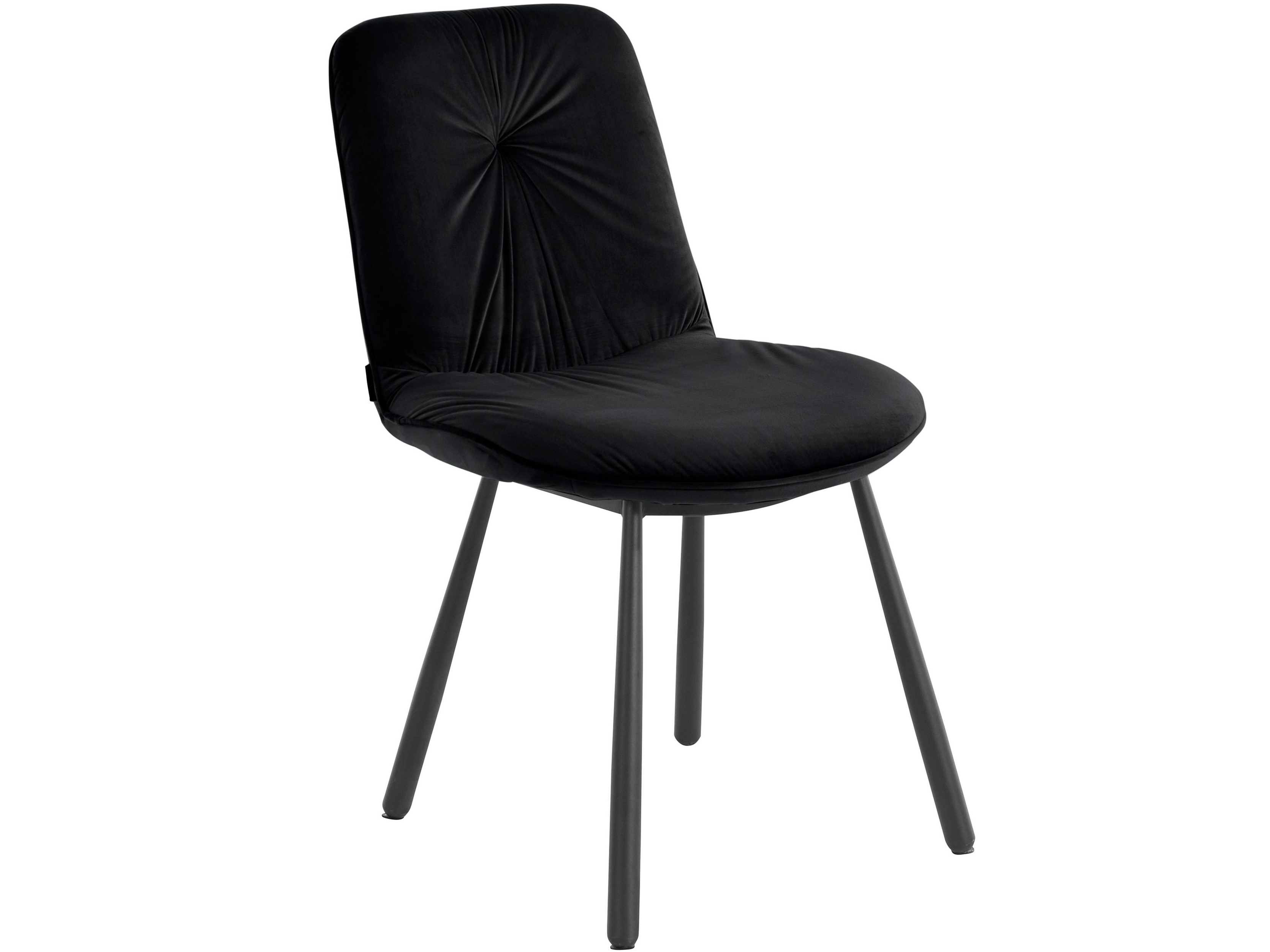 Lot de 2 chaises de salle à manger rembourrées en velours noir