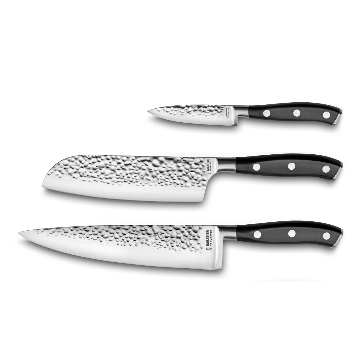 set 3 couteaux de cuisine en  noir