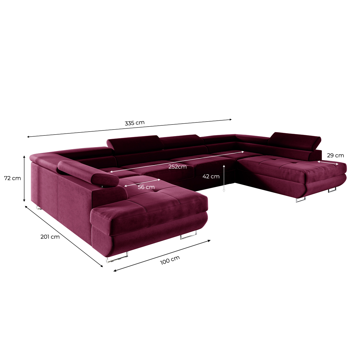 wilson - Canapé relax convertible velours Violet - Vue supplémentaire 2