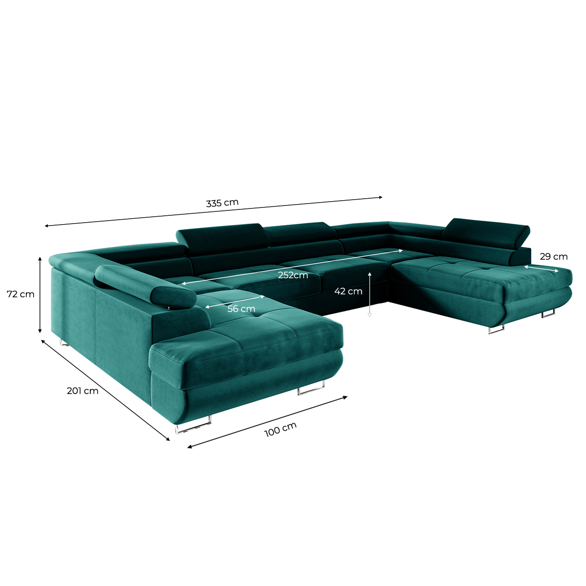wilson - Canapé relax convertible velours Vert - Vue supplémentaire 2